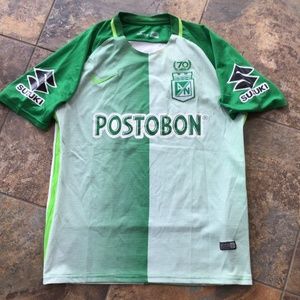 Colombia Athletico Nacional Postobon and Suzuki Sponsored Soccer Jersey, NWT